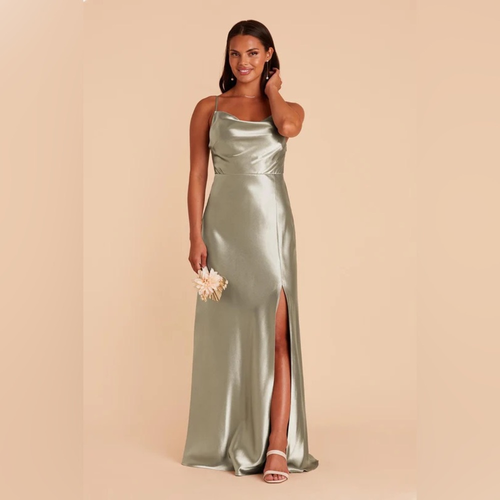 BIRDY GREY LISA LONG DRESS
SHINY SATIN MOSS GREEN